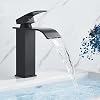 TINMAGI-Bano-grifo-monomando-de-cascadaGrifo-de-Lavabo-Cascada-NegroGrifo-Mezclador-Diseno-Moderno-con-Mangueras-para