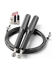 Rsvaimu - Cuerda de salto de velocidad para ejercicios de fitness   Cuerda de salto de cruz ajustable mejor para boxeo MMA Fitness Training, Crossfit, Hombres, Mujeres y Niños Cuerda de calidad