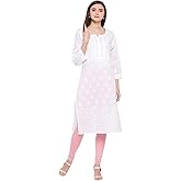 Ada Indian Hand Embroidered Women's Traditional Chikankari Cotton Kurta Kurti Tunic A220999