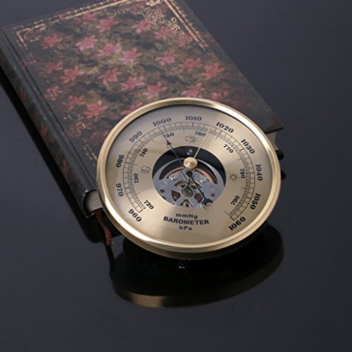 Sixsons Wall Mounted Barometer 108mm Round Dial Air Weather Station Air Pressure Monitoring Instrument Accurate Weather Prediction mmHg/hPa