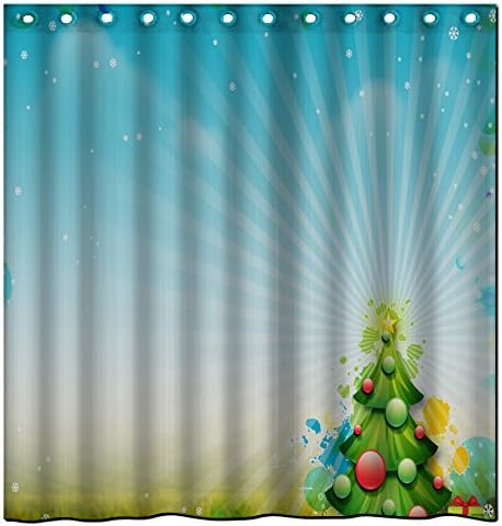 Abbott case_christmas trees (7)_100% Polyester Fabric Shower Curtain Standard Size Custom The size:36x72inch/90x180cm