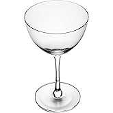 Restaurantware-Vetri 8 Ounce Nick And Nora Glasses, 6 Dishwashable Martini Glasses - No Lead, Vintage Inspired, Clear Glass Cocktail Drinkware, For Hosting Parties, Serve Whiskey, Gin And More