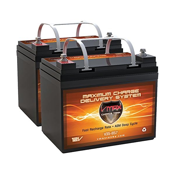 QTY2 VMAX857 AGM Deep Cycle Group U1 Battery Replacement for Electric