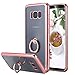 Galaxy S8 Plus Case, Slim Thin Clear Luxury TPU Rose Gold Bumper Case Cover with Built-in Ring Grip Holder for Samsung Galaxy S8 Plus - Rose Gold