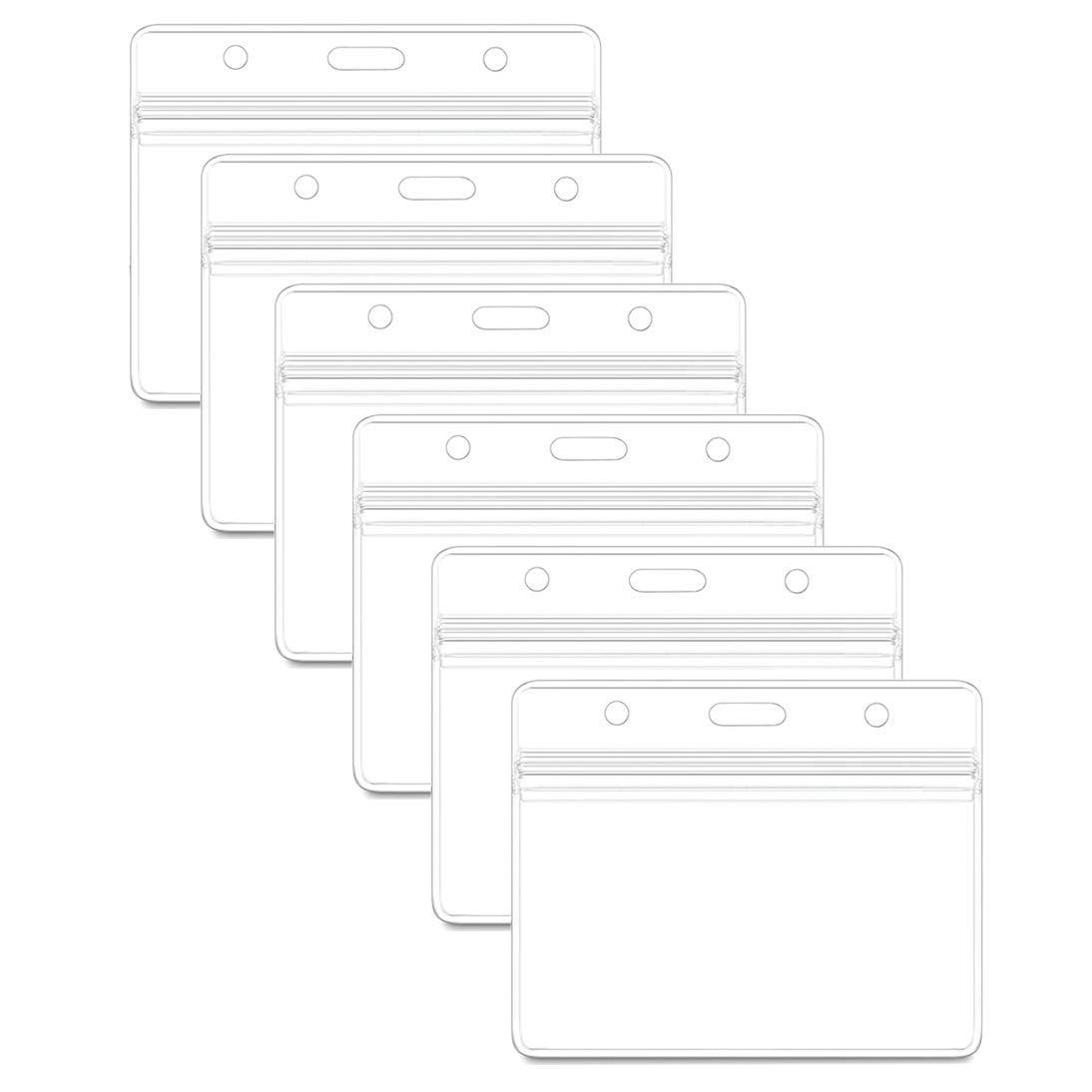 KINGSUM Horizontal Badge Holders Sealable Waterproof Clear Plastic Name Tag ID Card Holder (400Pcs) Image