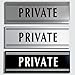 JP Signs - Private Sign - 9 X 3 Inch Premium Store Signage - Engraved (Silver / Black) - Ideal for Home, Restaurants, Shops Etc. - Highly Visible - Quality ABS Plastic Material - 20 Years Guarantee