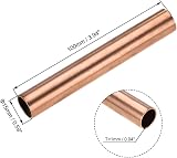 Sourcing Map Copper Round Tube 15mm OD 1mm Wall 100mm Length view 2
