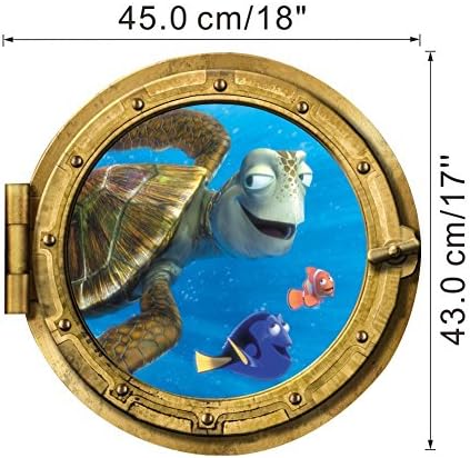 3D Window Finding Nemo Art Home Decor for Kids Room Wall Sticker Wall Decals 1pcs