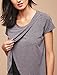 Motherhood Maternity Women's Maternity Short Sleeve Scoop Neck Layered Tulip Nursing Tee Shirt, Grey, Medium