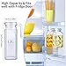 Water Pitcher, OCUBE Food-Grade Plastic Acrylic Juice Jugs with Lid(1.1 Liters) Shatterproof and Heat Resistant Party Pitcher for Water,Iced Tea,Orange Juice,Lemonade,Milk and More Beverages-Clear
