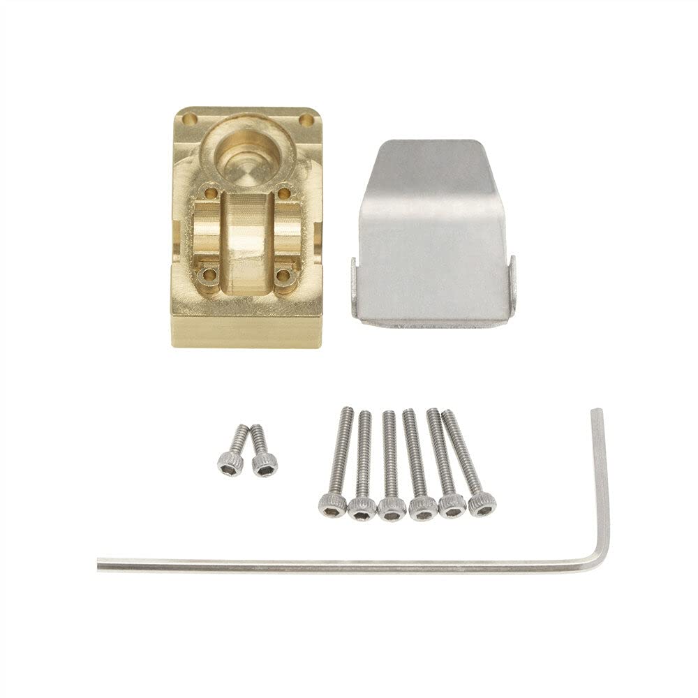 DollaTek Brass Diff Cover w/Skid Protection Plate Set for SCX24 AXI90081 RC Vehicles Car Parts