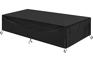 Ziewee Patio Furniture Covers 80" L x 60" W x 30" H Waterproof Outdoor Table Cover 600D Rectangular Sofa Cover Weatherproof Furniture Covering for Deck Lawn and Backyard 200x150x75cm