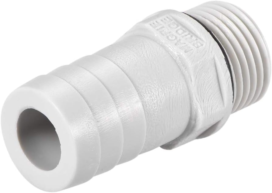 sourcing map PVC Barb Hose Fitting Connector Adapter 19mm or 47/64" Barbed x 1/2" G Male Pipe 6pcs, Grey, 47/64" x G1/2 - Image 5