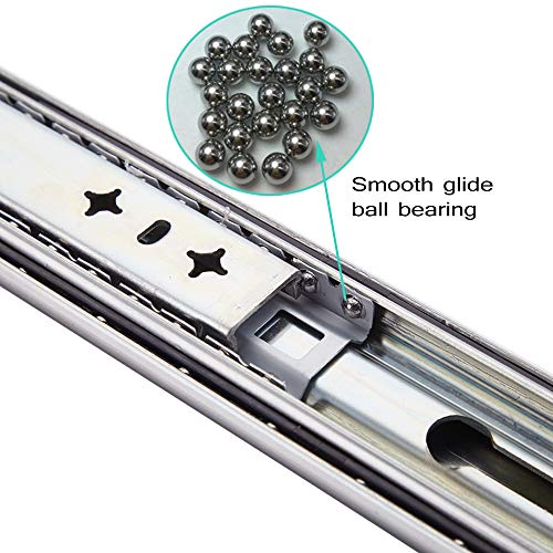 VESLA HOME soft close Hardware Ball Bearing Side Mount Full Extension Drawer Slides，Heavy Duty Slides, 10 inch, 210 lb - Thumbnail 2