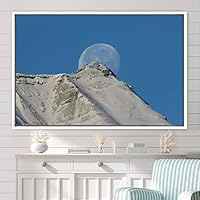 Framed Canvas Wall Art Lunar Aerial Astronomy & Space Expressive Global Moon Multicolor Photography Realism Warm - 16x24 inches