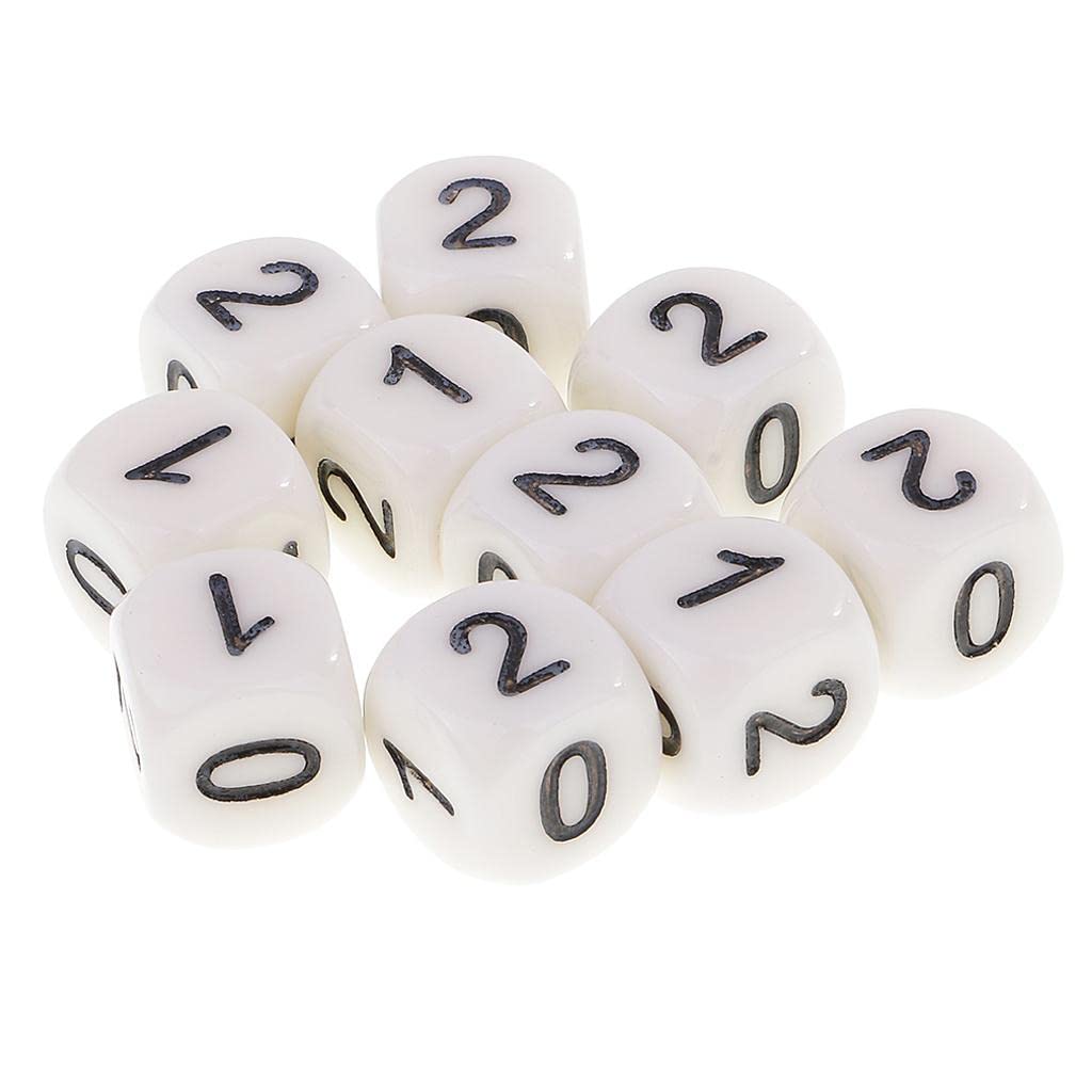 Fancyes 10PCS D6 Numeric 0 1 2 and Mathematics Game