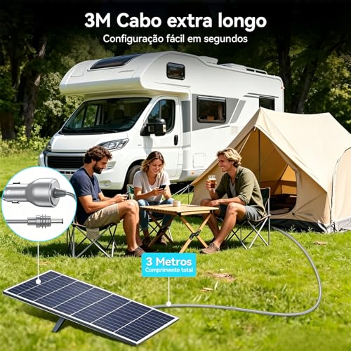 Carregador Veicular para Starlink Mini, Adaptador DC Impermeável 12V-24V com Cabo 3M e Saída 5.5mm, Mantém a Internet Estável Durante Viagens – Tomada 12V Ignição para Carro, Caminhonete, Camping, RV