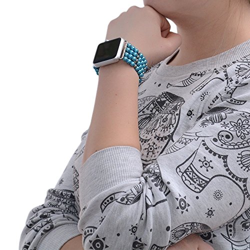 Glass Pearl Watch Strap for Apple Watch/Watch Band 42mm works with Apple Watch, Watch Strap for iWatch, Watch Band 38mm is compatible with iWatch, Lugs Adapter Accessories, No-clasp, Stretch Fit
