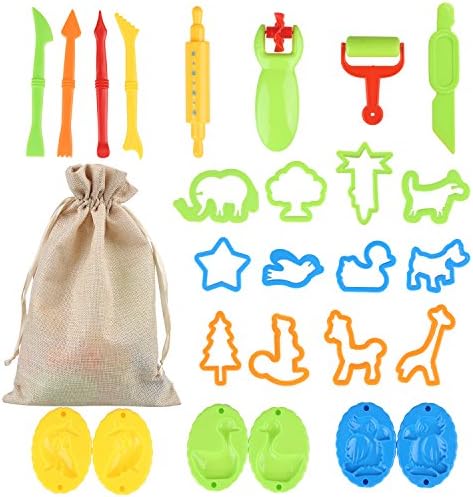 Play Dough Tools Set for Kids, Holody 26 PCS Models and Molds Educational Art and Craft Gift Kit