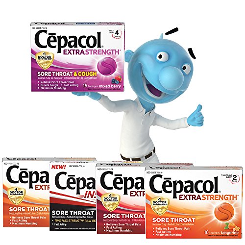 Cepacol Maximum Strength Throat Drop Lozenges, Honey Lemon, 16 Count