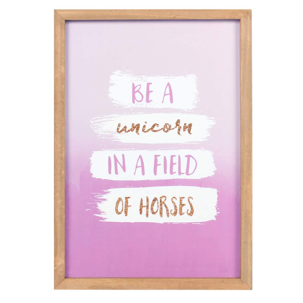 something different Be A Unicorn In A Field of Horses Framed Art Plates, Multicolor, Unique