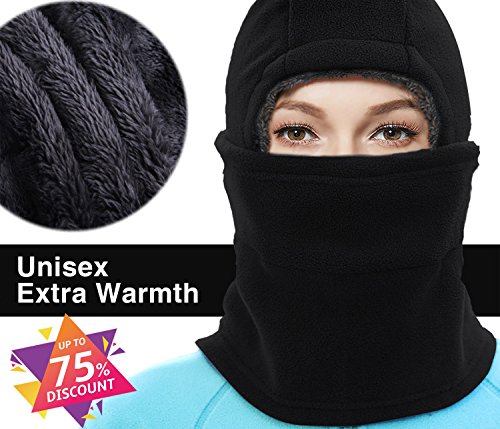 X-CHENG Balaclava Ski Mask - Cold Weather Face Mask Motorcycle Neck Warmer or Tactical Balaclava Hood - Plus Velvet - Ultimate Thermal retention In The Outdoors Super - Anti-Sensitive(Black) (Black)