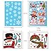 Whaline 64Pcs Christmas Stickers for Refrigerator,Window and Wall,Snowman Snowflakes Christmas Window Clings Decal Stickers,Holiday Xmas Decorations for Fridge, Door, Garage, Office Cabinets(4 Sheets)