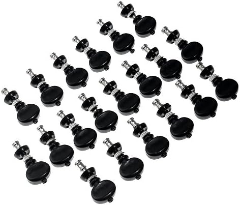 20pcs Tuning Pegs Tuners Machine Head Pin Set Chrome w/ Black Plastic Button for Ukulele Replacement