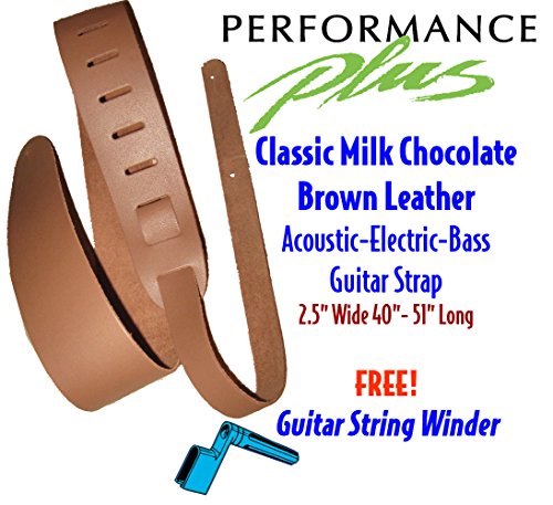 Performance Plus GSL25-T Guitar Strap, Milk Chocolate Brown
