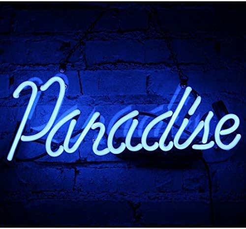 Amazon ネオン 看板 Neon Sign ネオン サイン ガラス 手作 パラダイス デザイン ベッドルーム バー カフェ カブ レクリエーション 装飾 超明るい 14 X 6 青 Beshine ホーム キッチン 通販