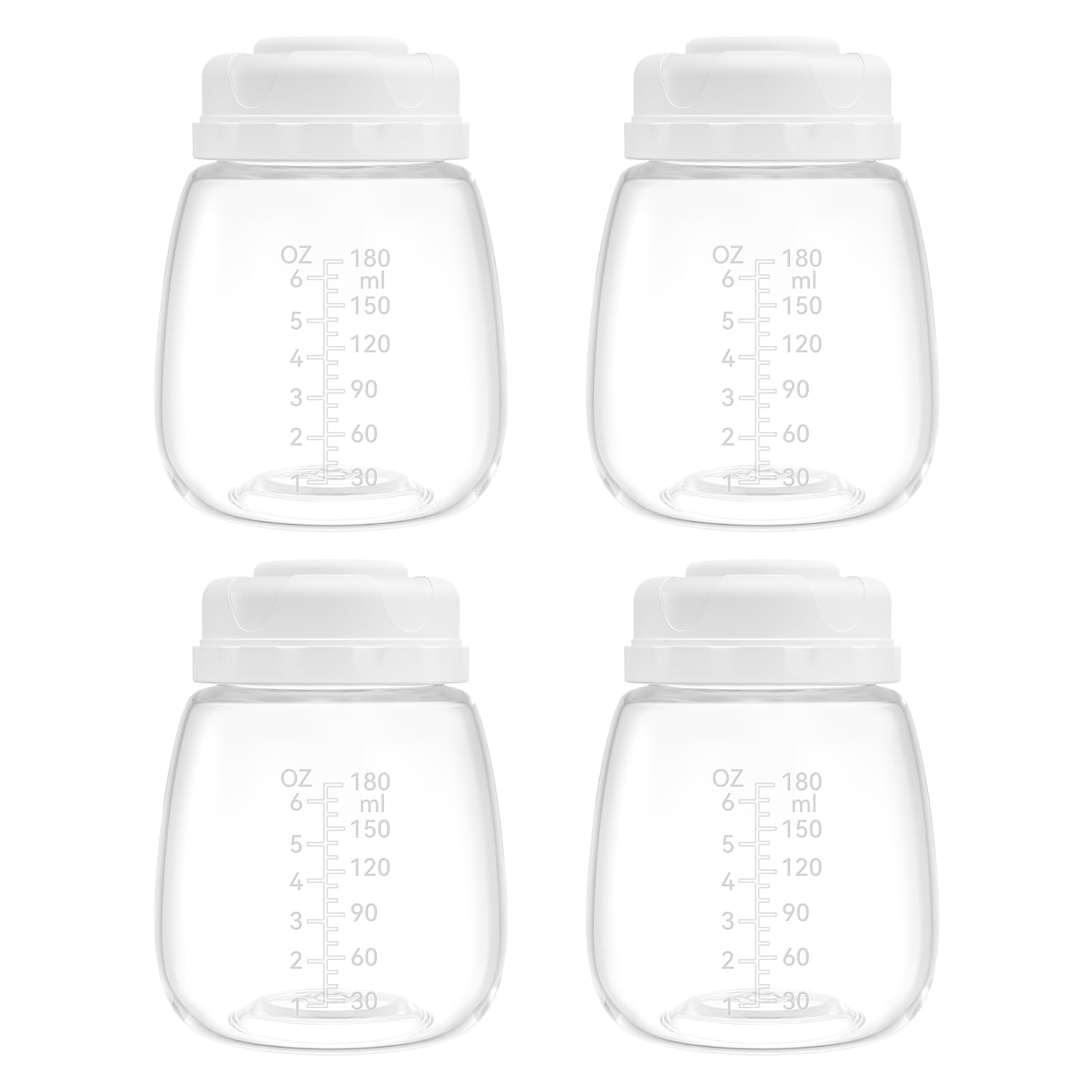 Photo 1 of TOVVILD Milk Storage Bottle and Collection Bottle, Compatible with Spectra S1, S2, Motif Luna, Cimilre, Ameda MYA Pumps, Replace Spectra Bottles Wide-Mouth Bottles, 4 pc (6oz/180ml)