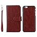 TabPow iPhone 6S Case, iPhone 6 Case, [Wallet Case] 9 Card Holder [Detachable Wallet Folio] PU Leather Flip Case Cover for iPhone 6 / iPhone 6S (4.7 inch) (Brown)