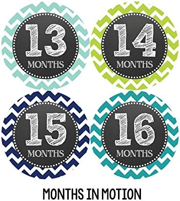 Months in Motion 072 Monthly Baby Stickers Baby Boy Month 1-12 Milestone Age (Months 13-24)