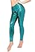 Diamond keep it Women's Mermaid Fish Scale Printing Full Length Leggings (Medium, Peacock)