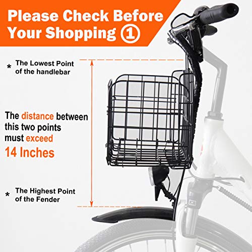 image for ONWAY Bike Basket for Women Folding Front Handlebar and Rear Rack Bicy
