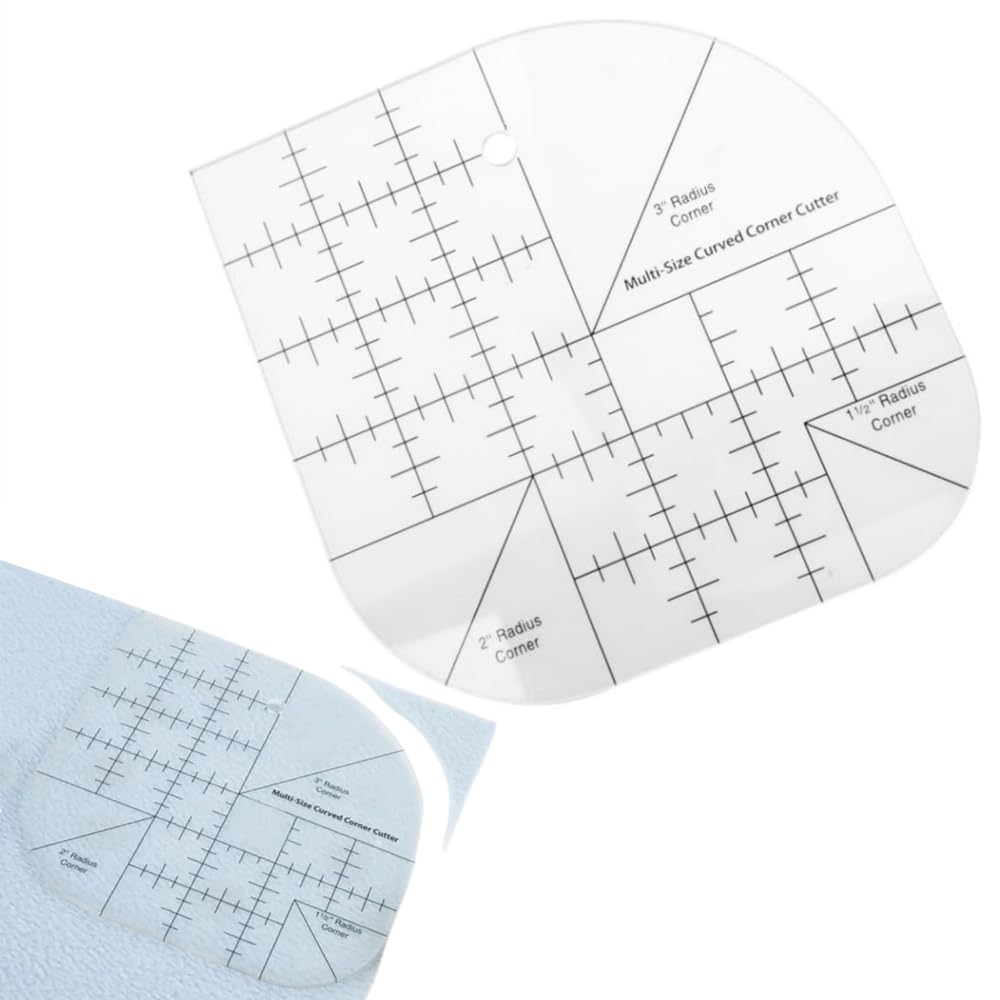 Acrylic Sewing Curved Corner Cutter Ruler Sewing Machine Quilting Ruler Sewing Patchwork Ruler for Drawing DIY Quil Sewing Project