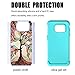 S7 Edge Case, Galaxy S7 Edge Cases, UrSpeedtekLive [Shock Absorption] Dual Layer Heavy Duty Protective Silicone Plastic Cover Case for Samsung Galaxy S7 Edge - Love Tree