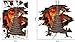 Highpot 3D Flaming Floor Wall Stickers Removable Mural Decals Vinyl Living Room Art