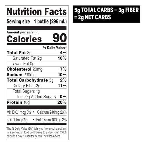 QUEST NUTRITION ICED COFFEE, VANILLA LATTE, 1G OF SUGAR, 10G OF PROTEIN, 90 CALORIES, 200MG OF CAFFEINE, 4 COUNT
