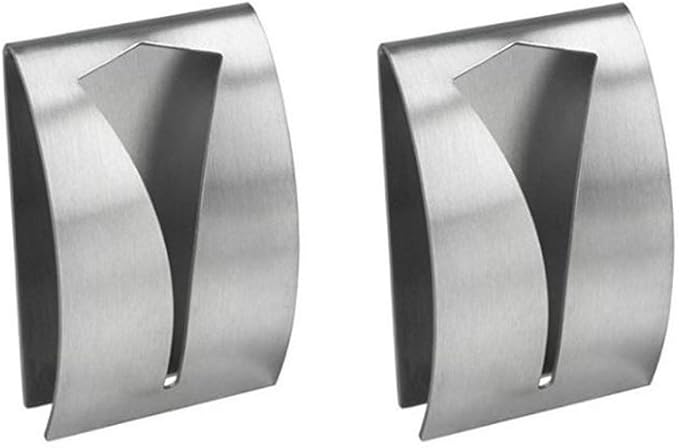 2 soportes autoadhesivos para toallas de cocina, de acero inoxidable