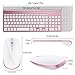 Wireless Keyboard and Mouse Combo,2.4GHz Ultra Slim Full Size Whispe-Quiet Compact for Laptop Notebook PC Computer Windows OS Android (Rosy Gold)