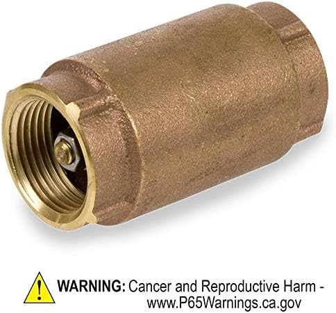 Smith-Cooper International CV30 Series Brass Check Valve, 1" NPT Female, Non-Potable Water Use Only