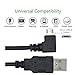 CableDeconn Left 90 Degree Angled Micro USB B Male to USB A Male Data Charge Cable
