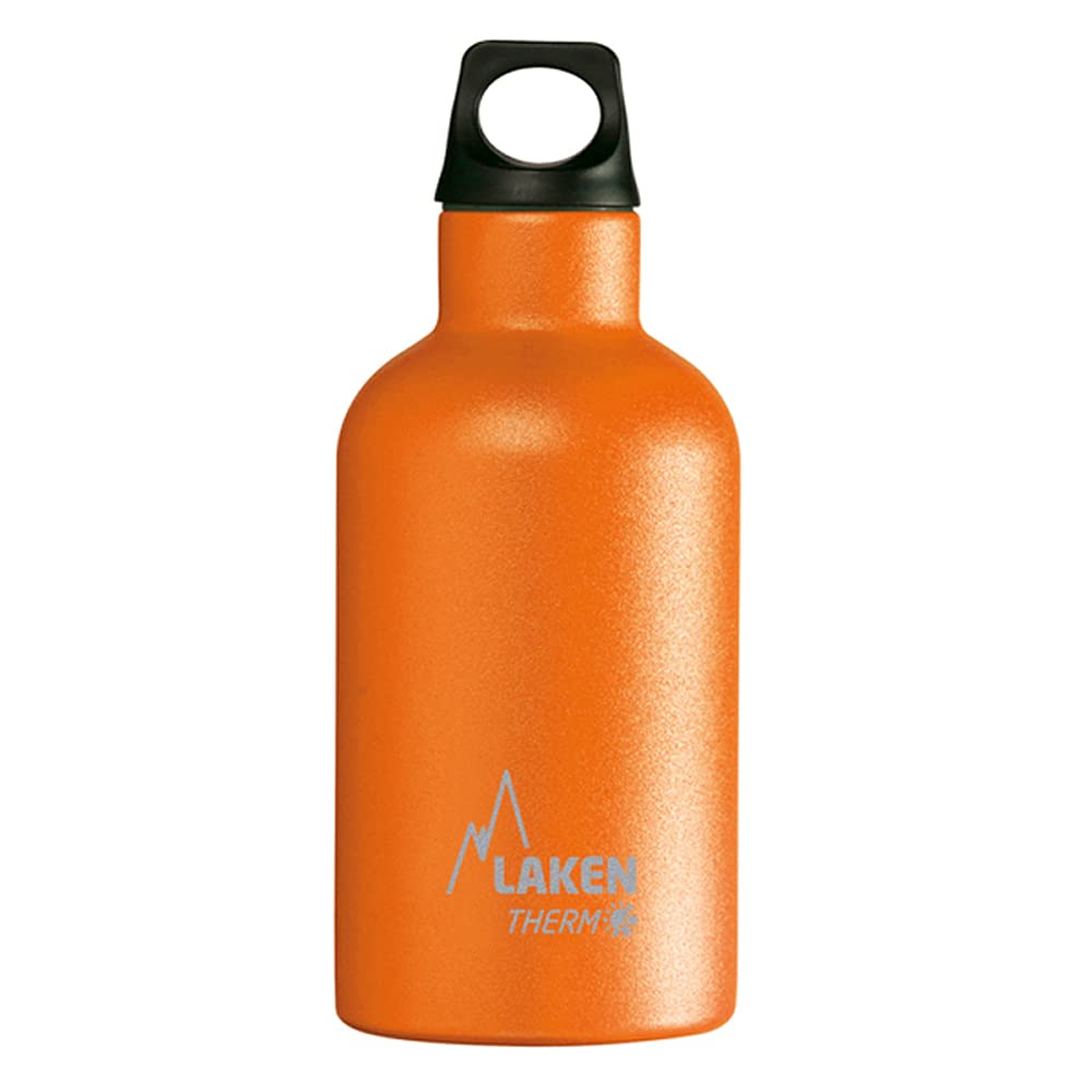 LAKEN Futura Thermal Bottle 18/8 Stainless Steel and Double Wall Vacuum, Unisex Adult, Orange, 350 ml