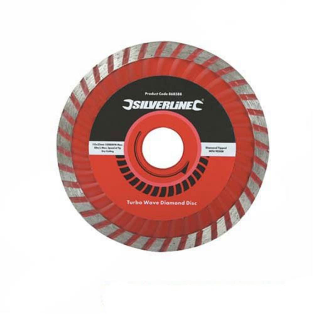 Silverline 675104 Turbo Wave Diamond Blade 300 x 20 mm Castellated Continuous Rim