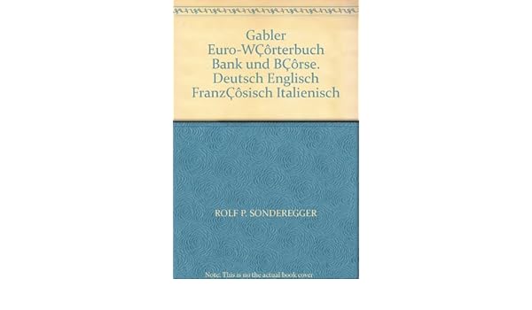 Gabler Euro Wcorterbuch Bank Und Bcorse Deutsch Englisch