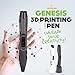 GENESIS 3D Printing Pen with Bonus Filament Refills & 3D Print Removal Tool