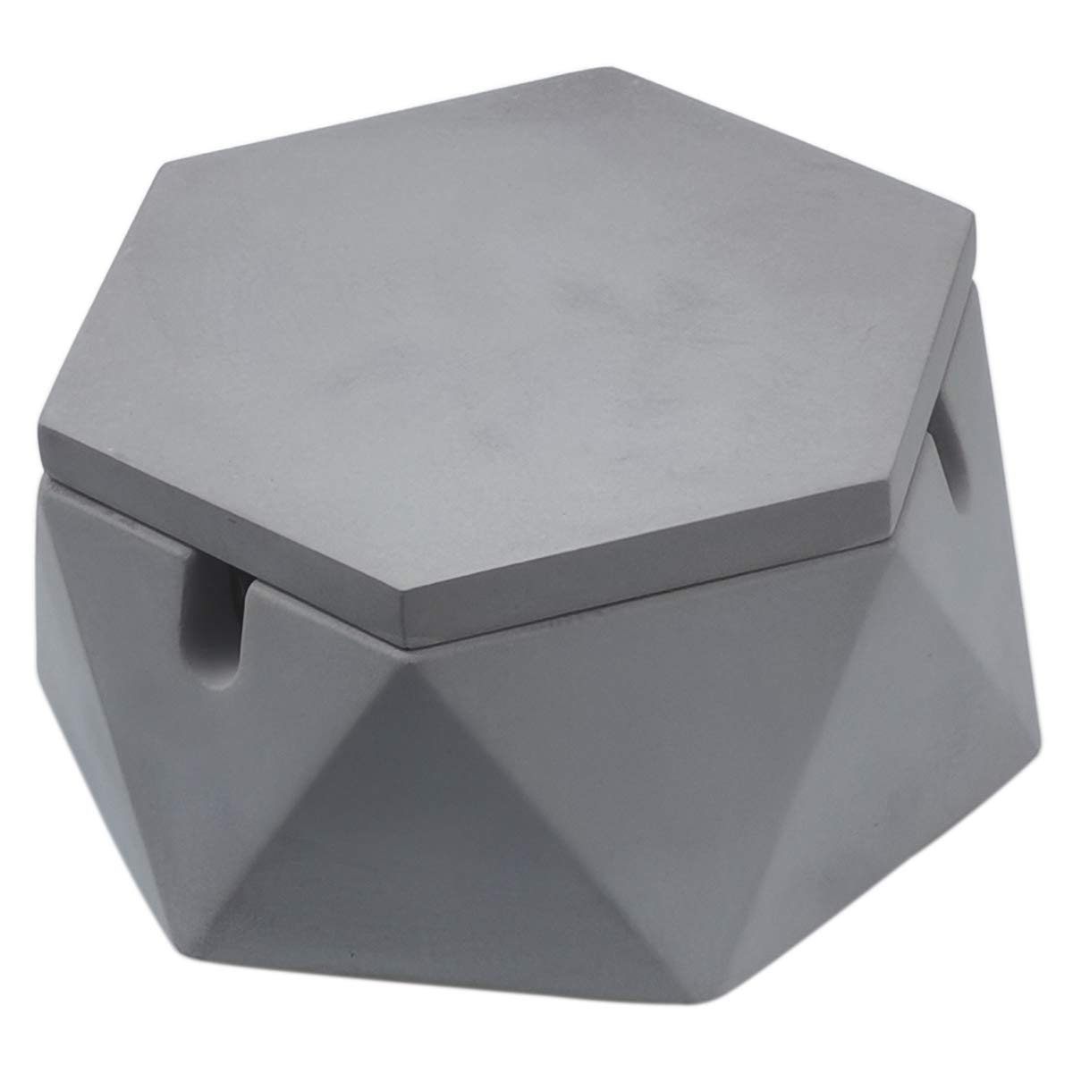 Photo 1 of FREELOVE Concrete Ashtray with Lid & Stainless Steel Ashtrays for Cigarettes, Cement Ash Tray Smoking Holder Indoor Smokeless Outdoor Windproof Patio Home Office Cool Decor(Grey, Small)
