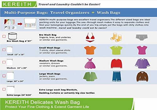 Clothes Laundry Saver Bag Dedicates Washing Bag Lingerie Garment Wash Bag for Washer Dryer Washing Machine Protector Underwear Hosiery Socks by KEREITH (pink black 5set) - Thumbnail 4