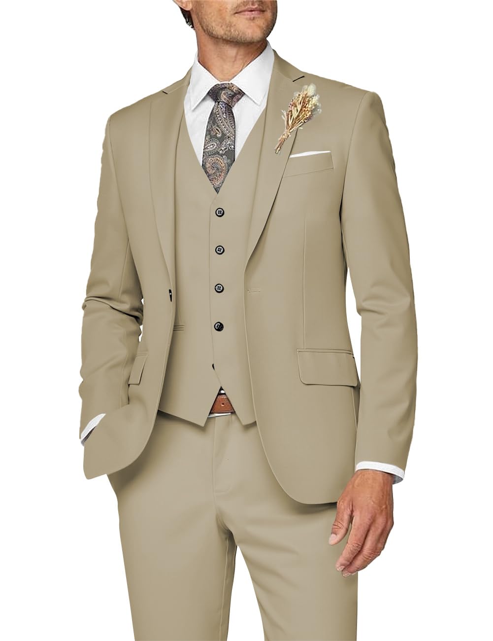 Wangyue Mens Suits 3 Piece Slim Fit Suits for Men